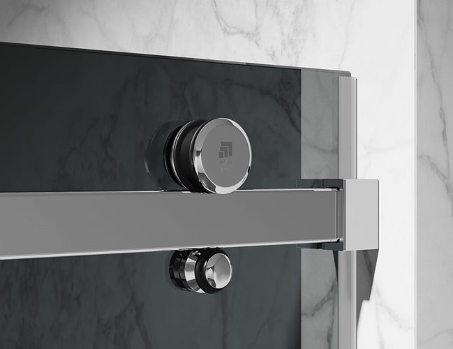 Kabina prysznicowa narożna 130x100 cm szkło 8mm grafitowe profile chrom Swiss Liniger