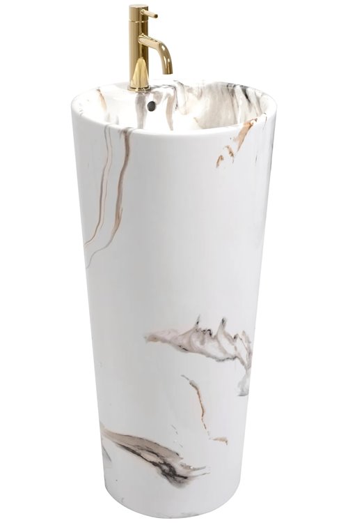 Umywalka wolnostojąca ceramiczna Blanka Marble Marmur Rea