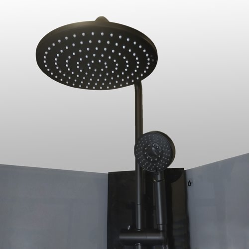 Kabina prysznicowa zabudowana z hydromasażem czarna 90x90 Wega Black Kerra