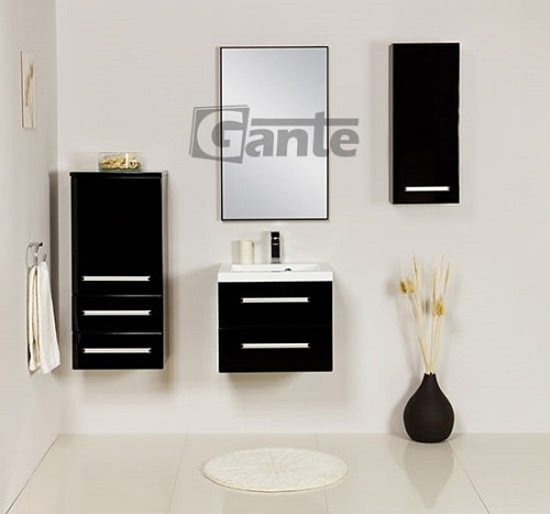Lustro łazienkowe prostokątne 50x80 cm czarna rama