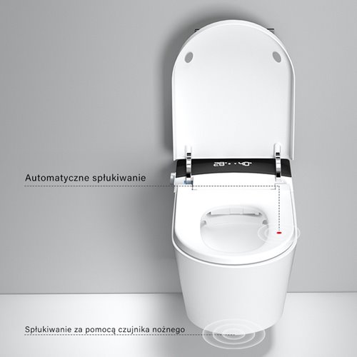 Zestaw podtynkowy wc stelaż + miska automatyczna myjąca przycisk chrom Drop