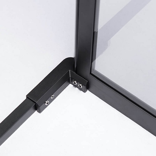 Kabina prysznicowa loft kwadratowa 80x80 czarne szprosy na szkle BS10A