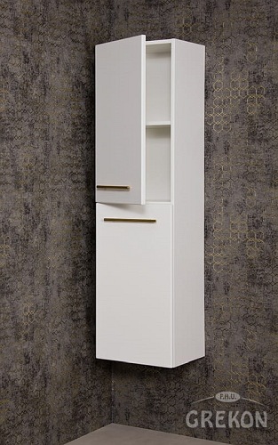 Słupek łazienkowy wiszący z koszem biały mat 143x40 cm Belli Gold Gante
