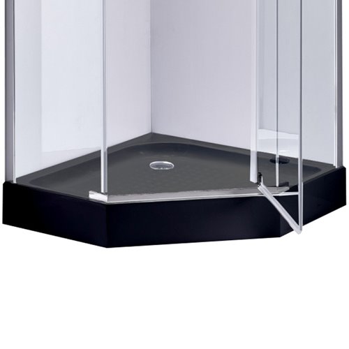 Czarny brodzik prysznicowy pięciokątny 90x90 SXL07B wysokość 15 cm