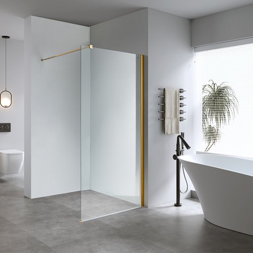 Złota ścianka prysznicowa 100 cm SH07DG szkło 8mm