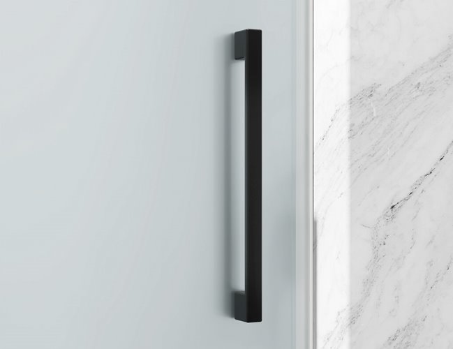 Kabina prysznicowa narożna 100x80 cm szkło 8mm mleczne profile czarny mat Swiss Liniger