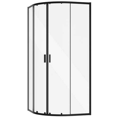 Zarya Besco czarna kabina prysznicowa 90x90 powłoka ProClean + biały brodzik 4,5 cm Axim