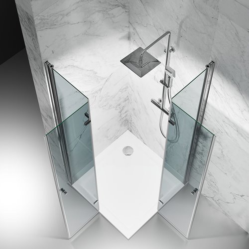 Kabina prysznicowa składana 70x95 cm szkło 6mm przeźroczyste profile chrom Swiss Liniger