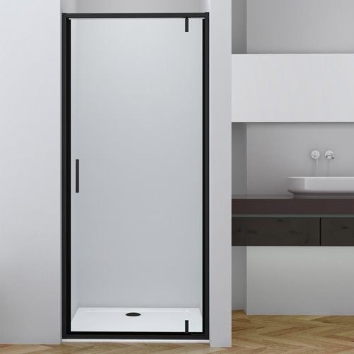 Czarne drzwi prysznicowe uchylne 80 cm Solid DSPA Kerra zdjęcie 3