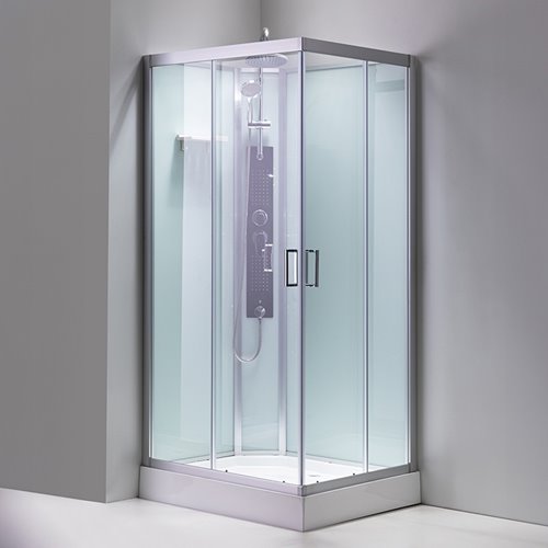 Kabina prysznicowa zabudowana prostokątna profil szczotkowany 120x80 Alma Prawa