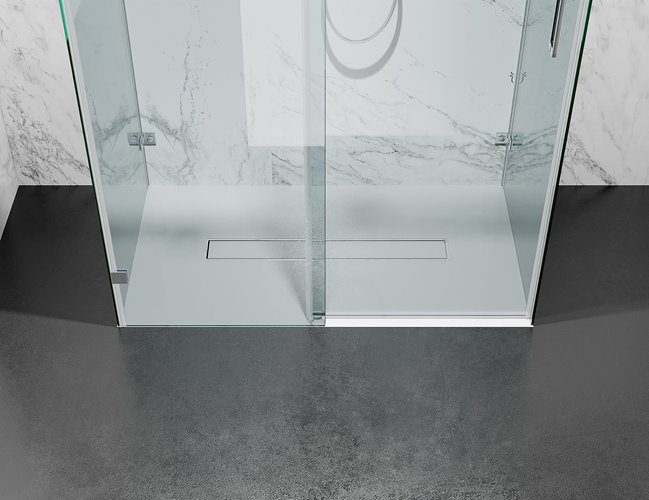 Kabina prysznicowa trójścienna 120x100x100 cm szkło 8mm grafitowe profile czarne matowe Swiss Liniger