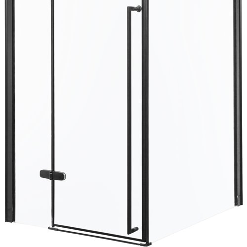 Czarna kabina prysznicowa prostokątna 80x90 drzwi uchylne Long Black Kerra