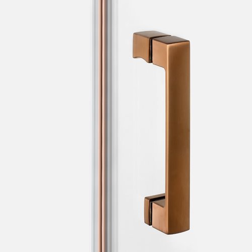 Kabina prysznicowa pięciokątna prawa drzwi uchylne kolor miedź szczotkowana 100x80 cm K-4689 New Trendy Nesta Copper Brushed