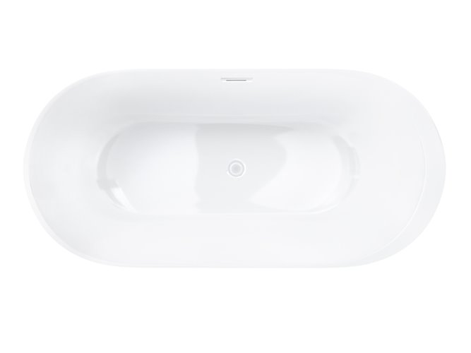 Wanna akrylowa, wolnostojąca Reno Corsan 160 cm korek klik-klak biały
