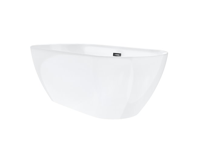 Wanna akrylowa, wolnostojąca Olvena Corsan 150 cm korek klik-klak czarny