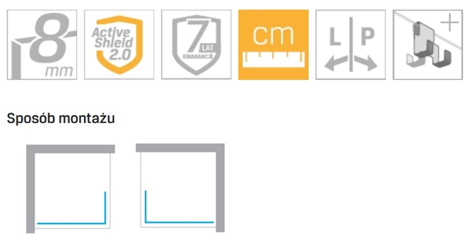 Czarna ścianka prysznicowa rozmiar 120 cm + ścianka 30 cm pełna rama EXK-5585/EXK-5588 New Modus Black