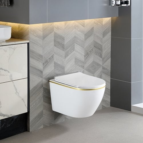 Zestaw podtynkowy stelaż GEBERIT DUOFIX + miska MIZU-WH-GL-TR-03 + przycisk DELTA 30 chrom