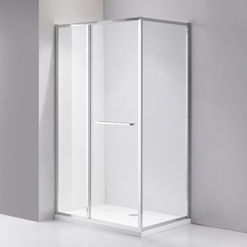 Chromowana prostokątna kabina prysznicowa Kira 120x80 drzwi rozsuwane do wewnątrz