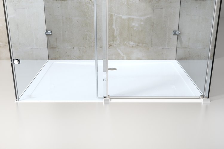 Kabina prysznicowa trójścienna 100x80x80 cm szkło 8mm mrożone Swiss Liniger