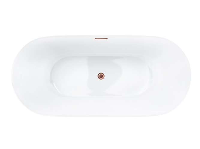 Wanna akrylowa, wolnostojąca Olvena Corsan 160 cm korek klik-klak miedziany