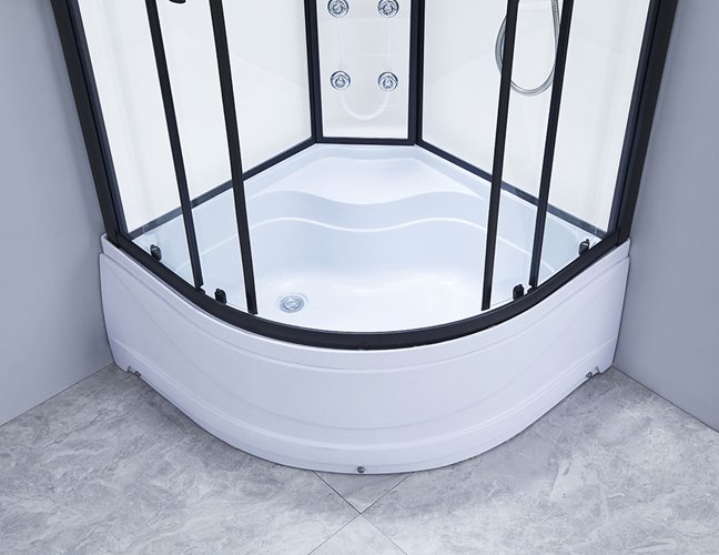Kabina prysznicowa z hydromasażem wysoki brodzik biała 100x100 MO-09902