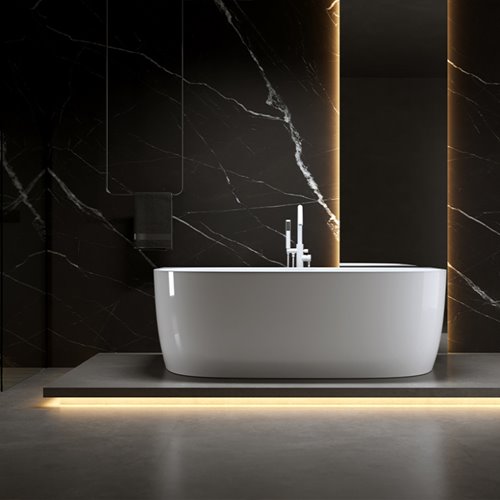 Wanna wolnostojąca przyścienna biały przelew oraz korek 170 cm Nora Hydrosan