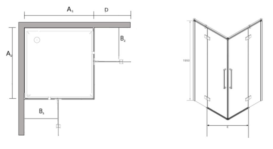 Kabina prysznicowa kwadratowa 90x90 cm BKP249T09 Creative