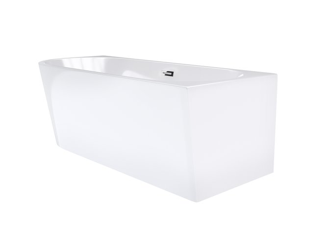 Wanna narożna przyścienna 160 cm Intero Corsan Prawa korek klik-klak chrom