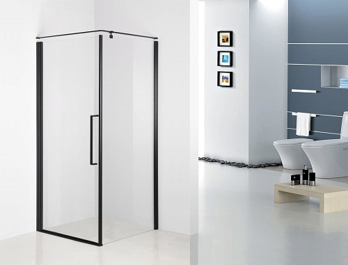 Czarna kabina prysznicowa prostokątna 100x80 cm Fresh Line BKP260T08/10K Clean Glass