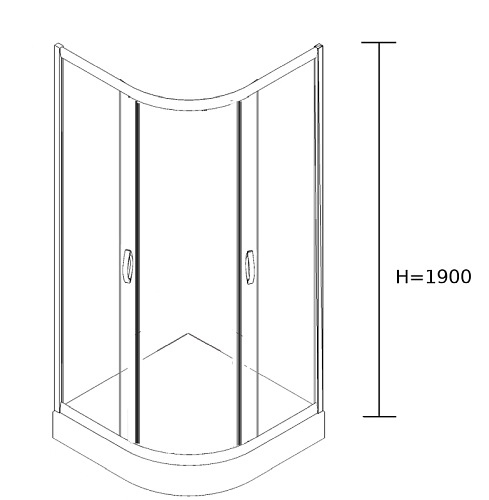 Złota kabina prysznicowa półokrągła 80x80 Stylio BK501TZ+