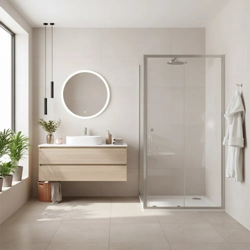 Kabina prysznicowa Rea Primo Slide 100x80 chrom drzwi rozsuwane