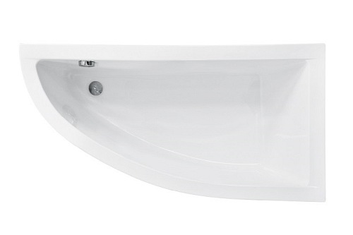 Czarno-biała wanna narożna z obudową 150 cm Prawa Praktika Besco