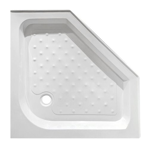 Biały brodzik prysznicowy pięciokątny 90x90 SXL07B wysokość 15 cm