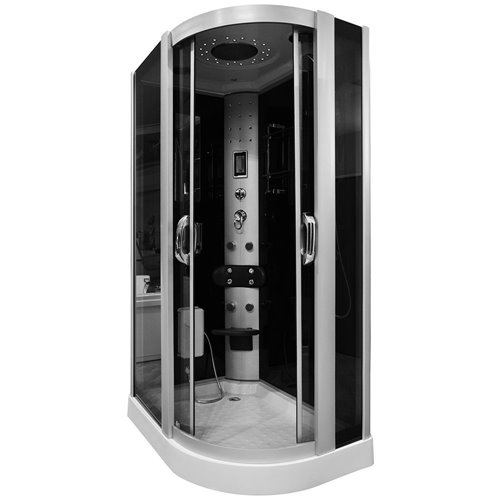 Kabina prysznicowa z hydromasażem na niskim brodziku + sauna 120x85 prawa MO-09914PS