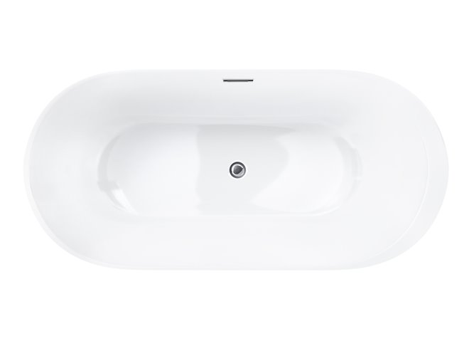 Wanna akrylowa, wolnostojąca Reno Corsan 160 cm korek klik-klak chrom