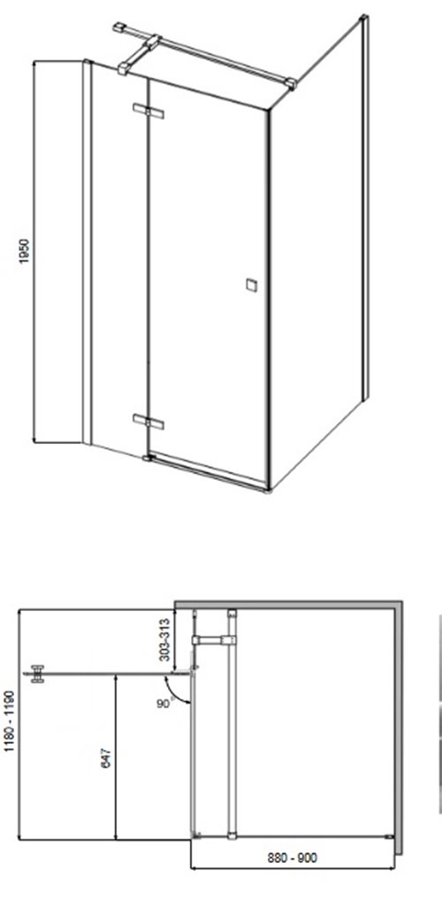 Złota prostokątna kabina prysznicowa 120x90 lewa Pixa Gold Besco