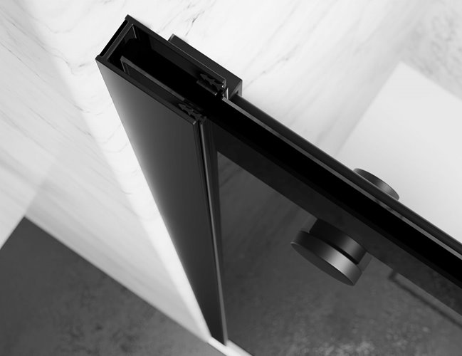 Kabina prysznicowa narożna 100x70 cm szkło 8mm grafitowe profile czarny mat Swiss Liniger