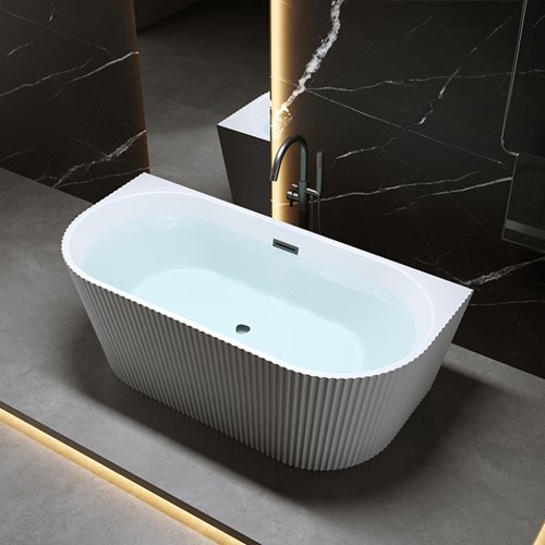 Wanna wolnostojąca przyścienna korek oraz przelew czarny 160 cm Carlo Hydrosan