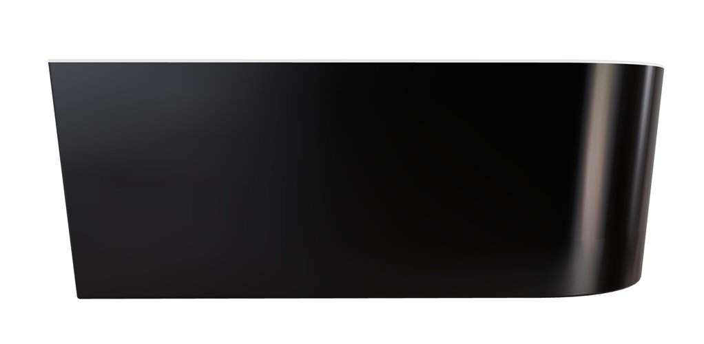 Wanna przyścienna czarno-biała narożna lewa syfon z przelewem czarny 170 cm Zoya B&W Besco WAS-170ZBLC