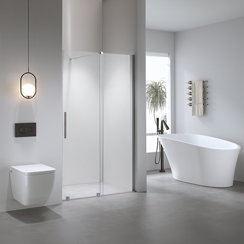 Drzwi prysznicowe rozsuwane szkło 8 mm 110 cm ASTRA-CH-A-110 zestaw