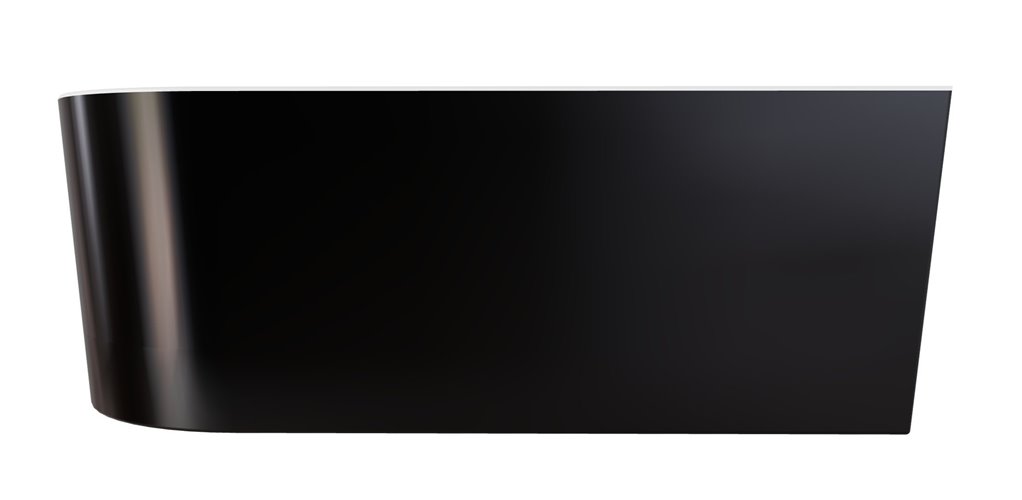 Wanna przyścienna czarno-biała narożna prawa syfon z przelewem złoty 150 cm Zoya B&W Besco WAS-150ZBPZ