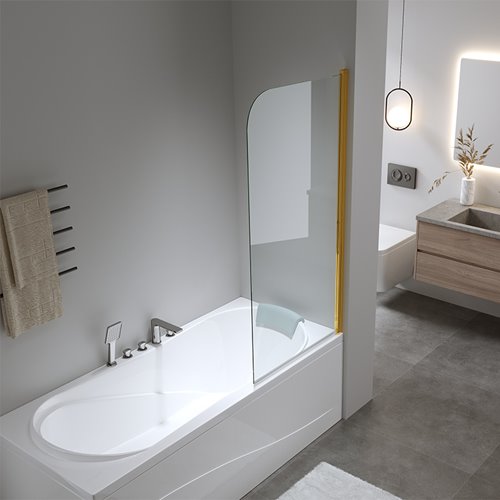 Parawan wannowy stały złoty 70x140 PR01