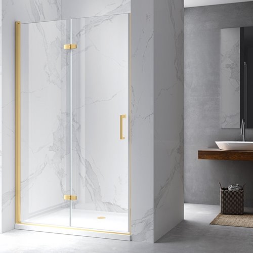 Złote drzwi prysznicowe składane do wnęki 110 cm ZES-KZ21E-GL-110