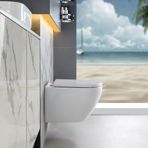 Zestaw podtynkowy stelaż GEBERIT DUOFIX + miska MIZU-WH-TR-02 + przycisk DELTA 50 chrom