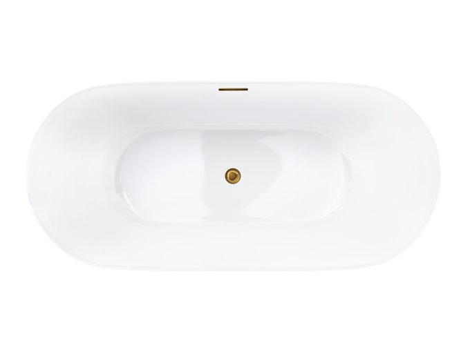 Wanna akrylowa, wolnostojąca Olvena Corsan 170 cm korek klik-klak złoty szczotkowany