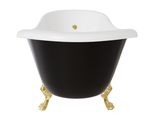 Czarno-biała wanna wolnostojąca 170 nogi złote Otylia B&W Besco WKO-170-BWG