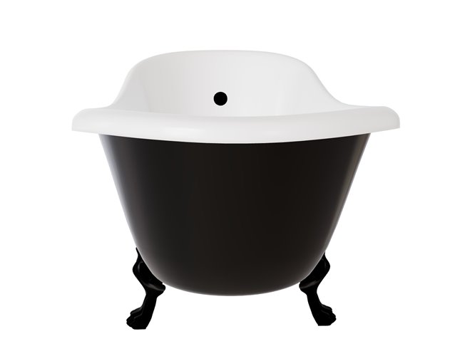 Czarno-biała wanna wolnostojąca 170 nogi czarne Otylia B&W Besco WKO-170-BWB