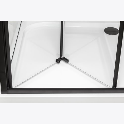 Czarne drzwi prysznicowe składane 90 cm Solid DH Kerra zdjęcie 3