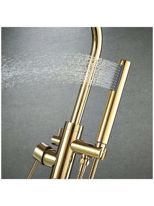 Złota bateria wannowa wolnostojąca Lungo Gold Rea