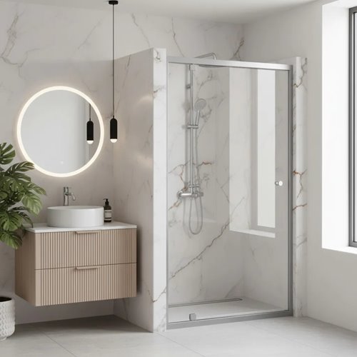 Drzwi prysznicowe uchylne chrom 100 cm Primo Swing Rea